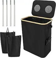 Kitchen Recycling Bin 140L Bottle Recycling Bin with Lid Large Capacity Kitchen Recycling Trash Can Foldable Recycling Bin Storage with Removable Inner Bag for Kitchens Indoor