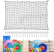 Pool Toy Organizer Net,Swim Pool Toy Float Organizer Net - Heavy Duty Organization Bag with 20 Screw Hooks for Inflatable Rafts, Balls, Chairs, Noodles