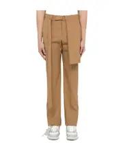apron-detail tailored trousers IT48,IT46 Brown
