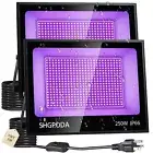 2 Pack 250W LED Black Lights, Blacklight Flood Light with 10ft Cord Plug Swit...