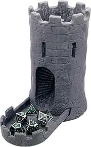 STAHLHAMMERS Dice Tower & Tray for Rolling and Randomizing Dice for DND, Pathfinder, and Other D&D RPG Roleplaying Games with Storage Compartment