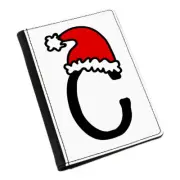 Letter C Christmas Hat Passport Holder Cover Case Red Santa Father Kids Alphabet
