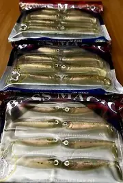 3-8 ct Luck E Strike Bass Magic 2.5” Paddle Tail Swimbait Lures WATERMELON SHAD