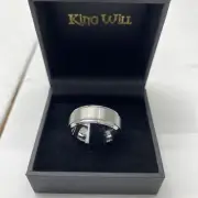 King Will Mens Silver Tungsten Ring Size 10.5
