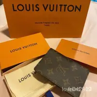 在飛比找蝦皮購物優惠-二手LV LOUIS VUITTON 黑色 經典老花 名片夾