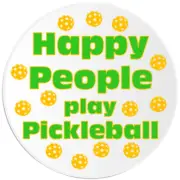 Happy People Play Pickleball - 10 Pack Circle Stickers 3 Inch - Game Dink