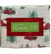 Martha Stewart The Holiday Collection Twin Sheet Set Print 100% Cotton Flannel