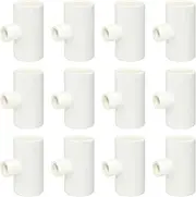 12 Pack PVC Tee Fittings for Threaded Poultry Cups Chicken Waterer - SCH 40 PVC 1/2" Slip X 1/2" Slip X 1/8" FPT
