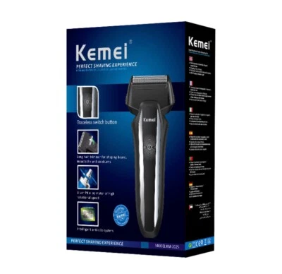 Mens Rechargeable Shaver with Two Blades Face Beard Sideburns Mustache KM-2025