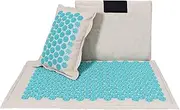 Massage Cushion Acupuncture Mat Acupressure Mat Set Massager Cushion Massage Yoga Ma Relieves Stress Back Neck Sciatic Pain Relaxation Massage Chair Cushion (Size : Blue)