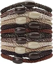 L. Erickson Grab & Go Ponytail Holder, Mocha, Set of Twelve - Exceptionally Secure with Gentle Hold