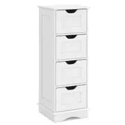 Giantex Bathroom Cabinet Floor Storage Organizer Unit w/Cutout Handles Entryway Dresser White