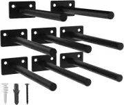 LEOPO 8 Pack-6 inch Floating Shelf Bracket, Hidden Brackets for 6 Inch, Black
