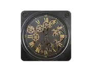 Vintage Moving Cogs Square Wall Clock (50 cm)