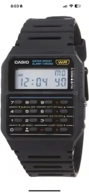 Casio CA53W-1, 8-Digit Calculator Watch, Resin Band, Day/Date, Alarm, Chrono,NEW