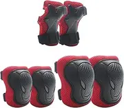 Kids Knee Pads,Elbow Pads,Toddler Protective Gear Set with Wrist Guards 6 in 1,Suitable Roller Skates Cycling Skateboard,Scooter Riding Sports, Inline Skatings,Volleyball,BMX Bike(Red Bull-XS)