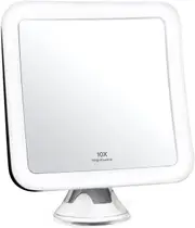 Lighted Magnifying Mirror LED Makeup Mirror 16.5cm Cordless Suction Cup 360degree Rotation Home Travel 10X