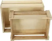 MOBUTOFU 2pcs Wooden Storage Crate Rustic Hollow Handle Boxes for Home Shop Versatile Organizers for Bathroom Bedroom Country Decor Capacity Wooden Crates