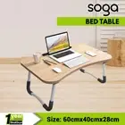SOGA Foldable Study Bed Table Adjustable Desk Stand with Notebook Holder Walnut
