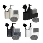 Kitchen Soap Dispenser Multifunctional Brush Sponge Scrub Holder for Home