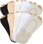 [WOFASHPURET] 5 Pairs Yoga Socks Two-Toe Sockstabi Fish Mouth Split Toe Shorts Socks or Pilates, Barre, Ballet, Bikram, Workout for Women Girls