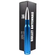 Anti-Theft Retractable Blue 50 Caliber Silver Bullet Stubby Antenna For Jeep (for: Jeep)