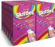 Skittles Singles to Go Wild Berry Punch, Powdered Drink Mix, Zero Sugar, Low Calorie, Includes 12 boxes, 6 Servings per Box, 72 Total Servings,6 Count (Pack of 12)