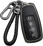 ontto Alloy Car Key fob Cover fit for Chery Tiggo 8 Pro plus New 5 plus 7 pro Tiggo 7 Pro Max Omoda 5 C5 key holder Smart leather Key case Shell bag keyring keychain auto styling accessories Black 3