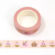 Washi Tape Halloween Pink Pumpkin Patch Gold Foil Detail 15mm x 10m