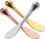 KALLORY 3Pcs facial massage tools scroll wheel face Metal Zinc alloy skin care round beads Zinc Alloy Eye Cream Spoon makeup palette spoon eye cream stick small spoon eye cream