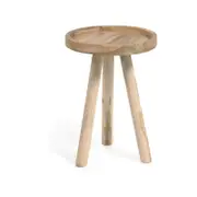 Glenda round solid teak wood side table, 35 cm