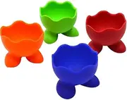 LABANCA 4 Pcs Rainbow Egg Cups Silicone Soft Boiled Egg Holders Egg Separator-Perfect for Kitchen & Dining Breakfast Rainbow