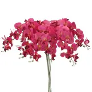 6Pcs 41" 9 Heads Artificial Orchid Stems Faux Phalaenopsis, Magenta