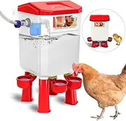 Lilyang Filtered Float-Controlled Automatic Chicken Waterer for Continuous Water, Free-Standing Chicken Waterer with 60 Inch Water Hose (One End 3/4''), Adjustable Legs for Chicks to Chicken