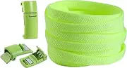 Replacement Shoelaces. Magnetic Buckle No Tie Flat Trainer Elastic Shoe Laces,Metal Lock Lazy Laces,Flat Stretch Shoe Laces with Metal Buckles,for Sneakers,Casual Shoes. (Color : Fluorescent Green,