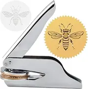 craspire Stamp Book with Bee Embossing Ex Libris Library 1.6 Inch Stainless Steel Seal Stamp Hand Embossing Book Teacher Notary for Official Graduation Gifts Envelopes Wedding Invitations