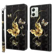For Motorola Moto G54 5g Case 3d Pattern Leather Magnetic Wallet Phone Cover