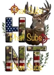 Sublimation Print American Deer Hunt Ready To Press Heat Transfer