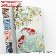 Paint By Numbers Kit Fish Animal Home Draw Framed Canvas Kids Wall Art Oil Decor