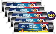 Xtra Kleen Tear and Leak Proof Garbage Bin Liner 10-Piece Set, 76 Litre Capacity, Black