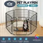 6 Panel Dog Kennel Cat Cage Enclosure Pet Fence Puppy Pen Rabbit Playpen Crate