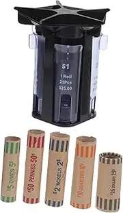 HOMSFOU Coin Organizer Bucket Reusable Plastic Coin Storage Holder Sleek Design for Ample Storage Space Versatile for Collectors