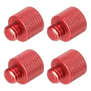 Mic Stand Adapter 3/8 Male to 1/4 Female Camera Screw Thread Adapter Red 4Pack