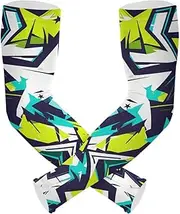 [Yoogain] UV Protection Arm Sleeves Youth Graffiti Abstract Art Yellow Stars Long Sleeve Sun & UV Protection High Elasticity cubre brazos, Graffiti Abstract Art Yellow Stars