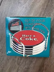 Vintage COCA COLA DINER COLLECTION COASTERS WITH HOLDER.