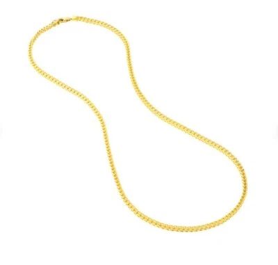 14k Solid Yellow Gold Franco Curb Box Link 18" 1.8mm 6grm Pendant Chain Necklace