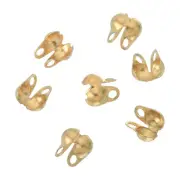 30 Pcs 3.2mm Cord Ends Open, Clamshell End Caps, Bead Tips Knot Covers, Gold