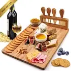 Cheese Board and Knife Gift Set - 35.56X28Cm Bamboo Wood Charcuterie & Cheese Bo
