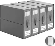 TAHAVICE 4 Pack Bed Sheet organiser and Storage, Foldable Bedsheet Organizer for Linen Closet, Sheet Set Organiser with Window XL (Queen & King Size) Organizing Bedding Container Box, Gray
