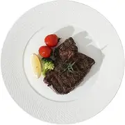 GSAIN 10.5” Embossed Porcelain Dinner Plates, Dishwasher Microwave Oven Safe, Off-white Ceramic Pasta Salad Serving Dishes for Kitchen & Restaurant (set of 6) …